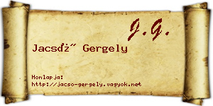 Jacsó Gergely névjegykártya